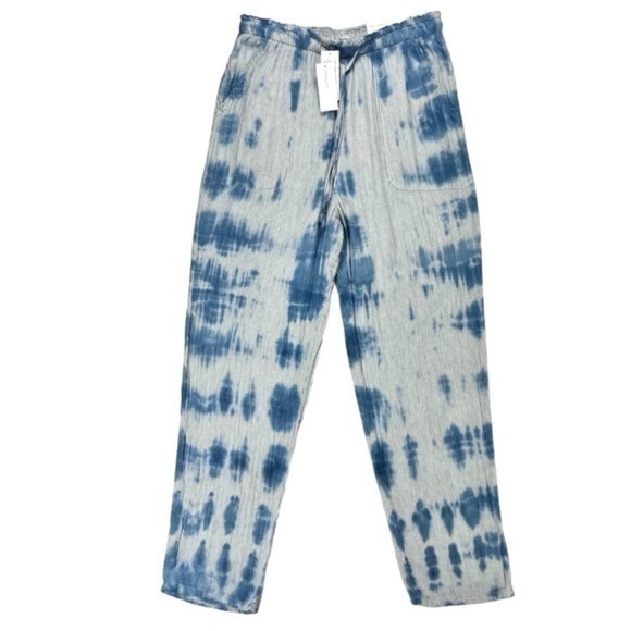 American Eagle Jogger Womens Small Blue Tie Dye Drawstring Relaxed Fit Pants NEW - Picture 2 of 13
